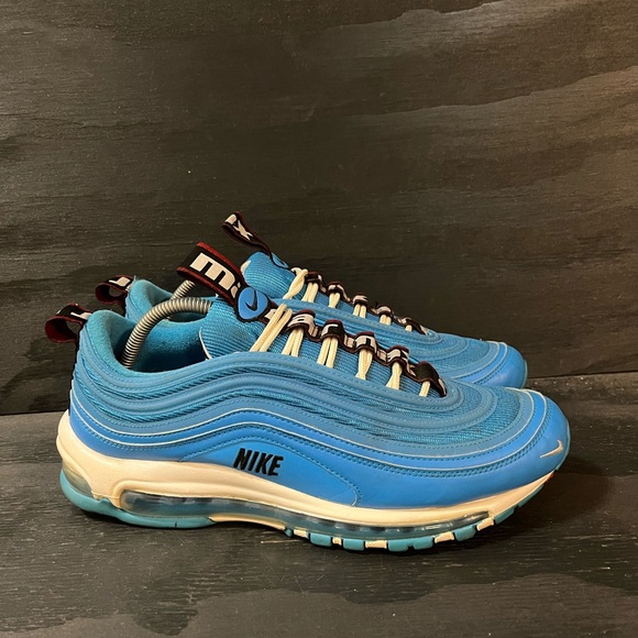 Nike Air Max 97 Mens Size 10.5 Overbranding Blue White Hero Sneakers 312834-401 - Picture 1 of 8